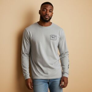 Salty Crew Men's Graphic Long Sleeve T-Shirt Gray Maritime Adventure 3X